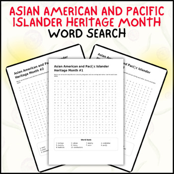 Preview of Asian American and Pacific Islander Heritage Month Word Search: AAPI