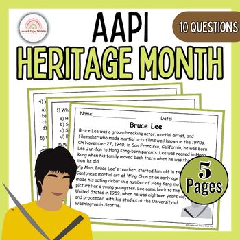 Preview of Asian American and Pacific Islander Heritage Reading Comprehension | Bruce Lee