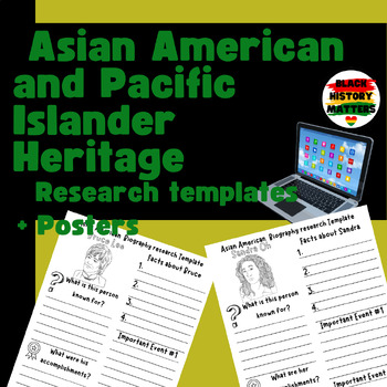 Preview of Asian American and Pacific Islander Heritage research templates + posters