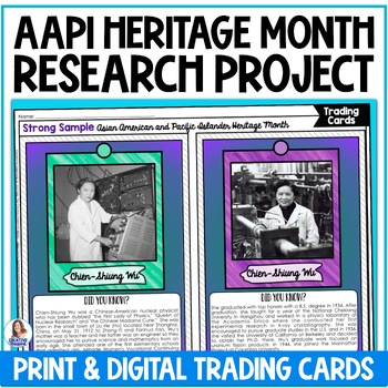 Preview of Asian Pacific American Heritage Month Project - AAPI Biography & Trading Cards