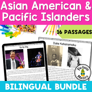 Preview of Asian American and Pacific Islander Reading Passages Bilingual Bundle AAPI