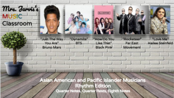 Preview of Asian Americans and Pacific Islander Musicians Rhythm (quarters, eighths)