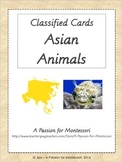 Asian Animals, 28 Three Part Cards, Asia Continent Box, Mo