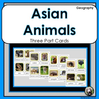 Preview of Asian Animals 3 Part Card Matching