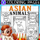 Asian Animals Coloring Pages & Writing Paper Art Activitie