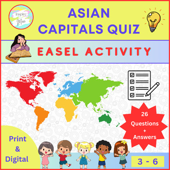 Preview of Asian Capitals Quiz | Spring Easel Activity