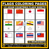 Asian Countries Flags Coloring Pages - 43 Worksheets