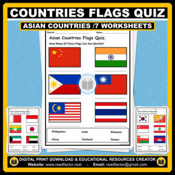 Preview of Asian Countries Flags Quiz