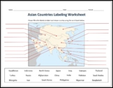 Asian Countries Labeling Worksheet - Geography