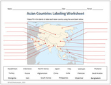 Asian Countries Labeling Worksheet for Google Slides