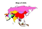 Asian Countries Maps Flash Cards