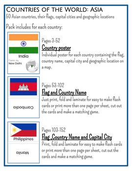 flags of asian countries with their names