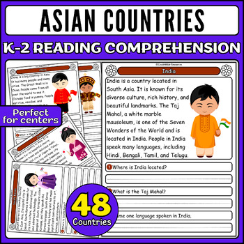 Preview of Asian Countries Reading Comprehension Passages for K-2 | AAPI Heritage Month
