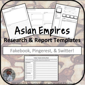 Preview of Asian Empires Research and Report Templates w/Teaching Suggestions