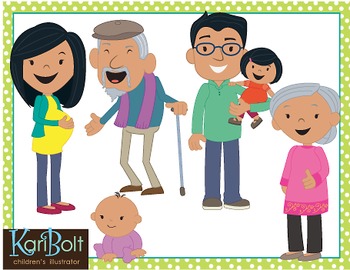 Preview of Family Clip Art - Asian