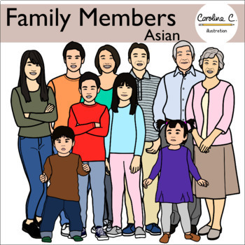 asian family members clip art