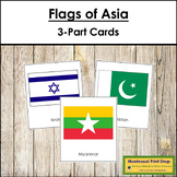 Flags of Asia 3-Part Cards - Continent Cards