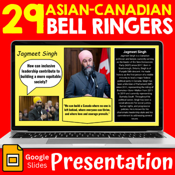 Preview of Asian Heritage Month Canada Bell Ringers - 29 Daily Google Slides Presentation