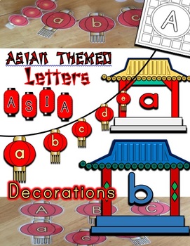 Preview of Asian Lantern / Temple Themed Letters / Classroom Decorations
