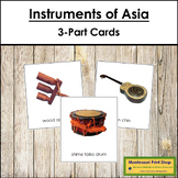Musical Instruments of Asia 3-Part Cards - Continent Cards