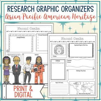 Preview of Asian Pacific American Heritage Biography Research Graphic Organizer Bundle