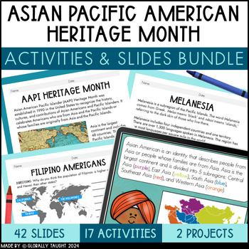 Preview of Asian Pacific American Heritage Month Activities, Digital Slides, & Texts Bundle