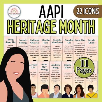 Preview of Asian Pacific American Heritage Month Bookmarks Quotes | AAPI Month Icons