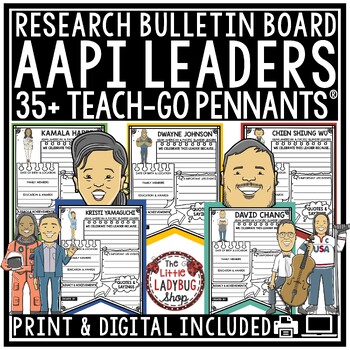 Preview of AAPI Asian Pacific American Heritage Month Bulletin Board Biography Research