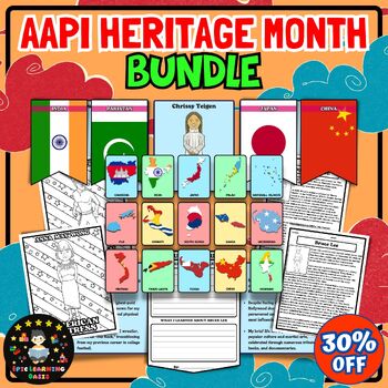 Preview of Asian Pacific American Heritage Month Bundle: Pennants, Coloring Sheets, & More!