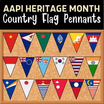Preview of Asian Pacific American Heritage Month Countries Flag Pennants