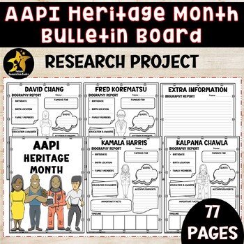 Preview of Asian Pacific American Heritage Month Research Project Bulletin Board AAPI Month