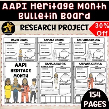 Preview of Asian Pacific American Heritage Month Research Project Bulletin Board AAPI Month