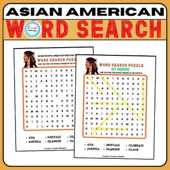 Preview of Asian Pacific American Heritage Month Word Search, Printable Activities,AAPI