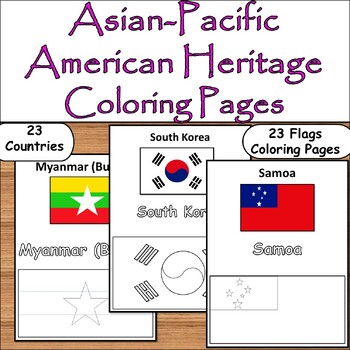 Preview of Asian-Pacific American heritage Month Coloring Pages: 23 Flags Coloring Sheets