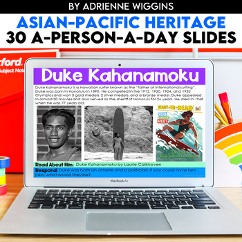 Preview of Asian Pacific Heritage (A-Person-A-Day) Google Classroom & PDF