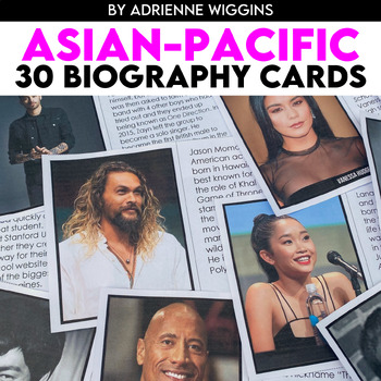 Preview of Asian Pacific Heritage Biography Cards (Daily Routine)