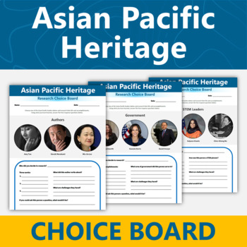 Preview of Asian American Pacific Islander AAPI Heritage Choice Board Research Activity