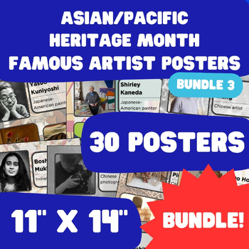 Preview of Asian/Pacific Heritage Month - AAPI Famous Artist Posters - 11"x14" - Bundle 3