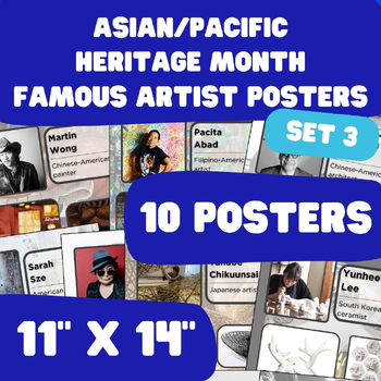 Preview of Asian/Pacific Heritage Month - AAPI Famous Artist Posters - 11"x14" - Set 3