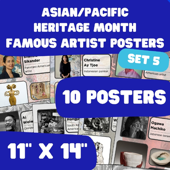 Preview of Asian/Pacific Heritage Month - AAPI Famous Artist Posters - 11"x14" - Set 5