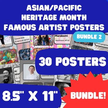 Preview of Asian/Pacific Heritage Month - AAPI Famous Artist Posters - 8.5"x11" - Bundle 2