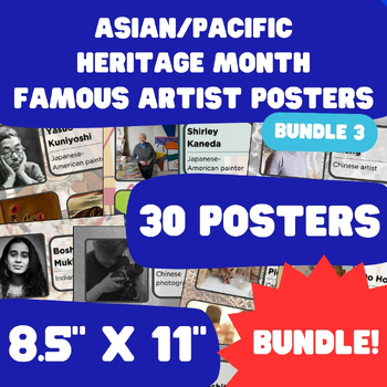 Preview of Asian/Pacific Heritage Month - AAPI Famous Artist Posters - 8.5"x11" - Bundle 3