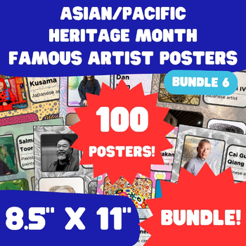 Preview of Asian/Pacific Heritage Month - AAPI Famous Artist Posters - 8.5"x11" - Bundle 6