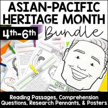 Preview of Asian Pacific Heritage Month Bundle | Reading Comprehension Passages & Research