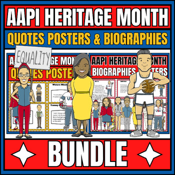 Preview of Asian - Pacific Islander American Heritage BUNDLE Quotes Posters & Biographies