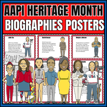 Preview of Asian - Pacific Islander American Heritage Biographies Posters Bulletin Board