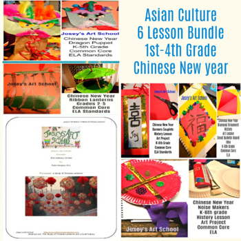 Preview of Asian culture Bundle 6 Art Lessons Chinese New Year Cultural Activities