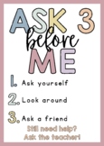 Ask 3 Before Me Posters (Boho / Neutral Colors)