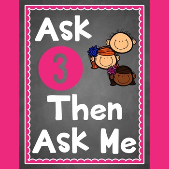 Ask three then ask me poster