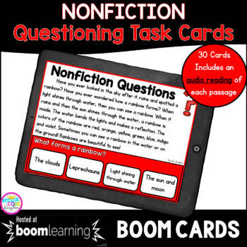Preview of Ask & Answer Nonfiction Boom Cards™ 2nd & 3rd Grade - Digital Task Cards